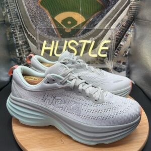 Hoka One One Women's Bondi 8  Stardust/Aqua Breeze Sz 11B